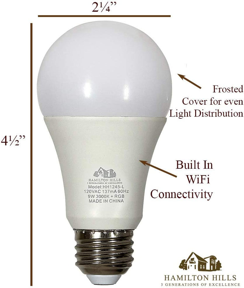 Hamilton Hills LED Smart Bulb - Smart Home Certified Standard Universal BR30 E26 Dimmable