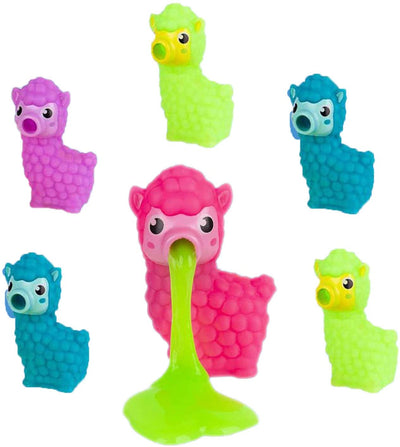 Kicko Alpaca Slime - 6 Pack - Colored Gooey Slimes with a 3.5 Inch Alpaca Container - Good