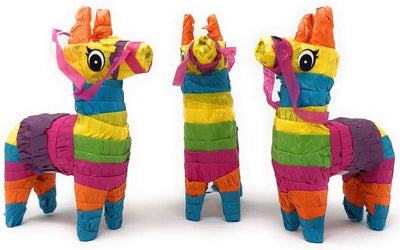 Kicko 3 Pack Mini Donkey Pinatas - 4 x 7 Inches - Bright and Colorful Party Supplies