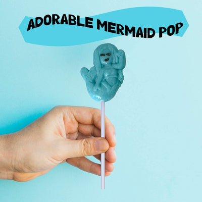 Kicko Mermaid Lollipops with Sticks - Pack of 12 2 Inch Flavored Animal Lollipops in a 4