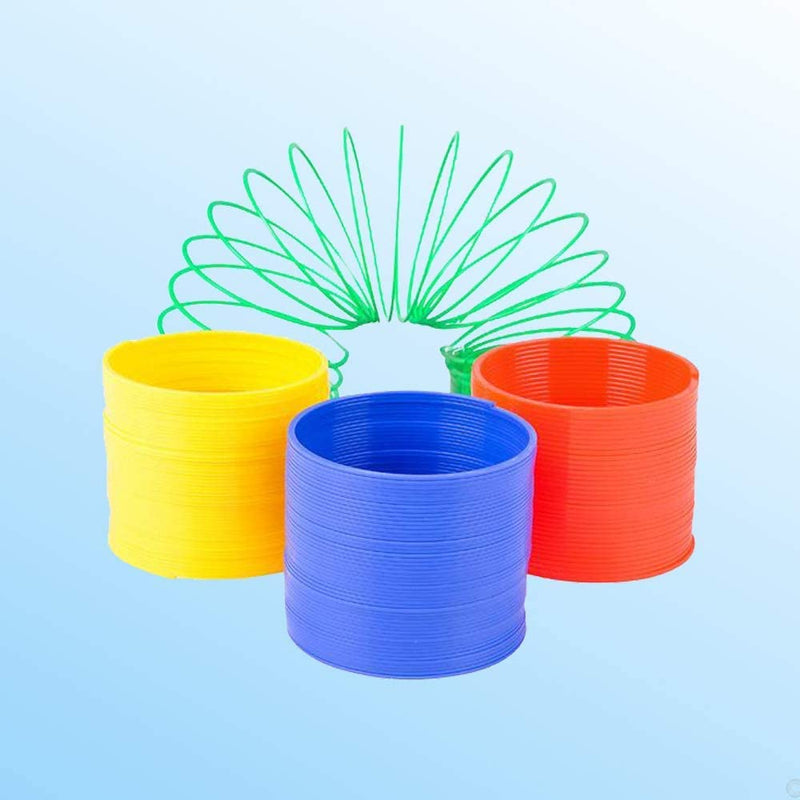 Kicko Plastic Coil Spring - 12 Pack - 3 Inch Assorted Color Spirals for Class Rewards