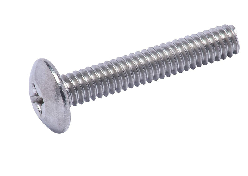 6-32 X 1/4" Stainless Phillips Truss Head Machine Screw, (100pc), Coarse Thread, 18-8
