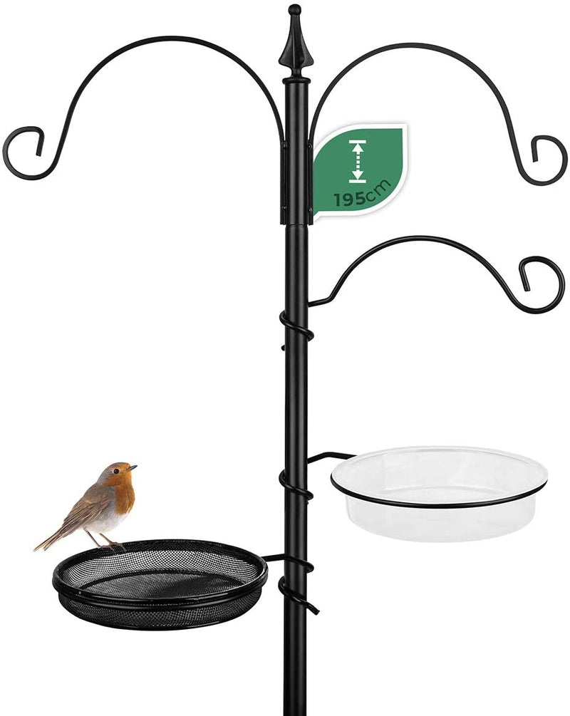 I bird feeding station made of weatherproof metal height 195cm complete set incl.