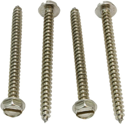 10 X 2" Stainless Slotted Hex Washer Head Screw, (25 pc), 18-8 (304) Stainless Steel