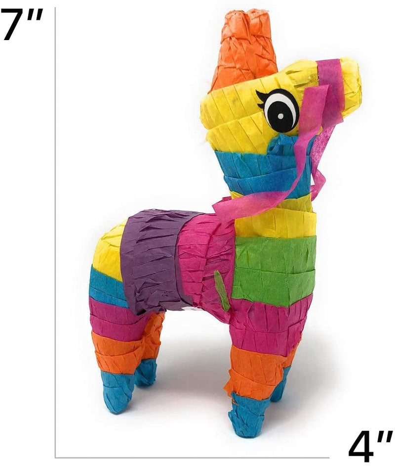 Kicko 3 Pack Mini Donkey Pinatas - 4 x 7 Inches - Bright and Colorful Party Supplies