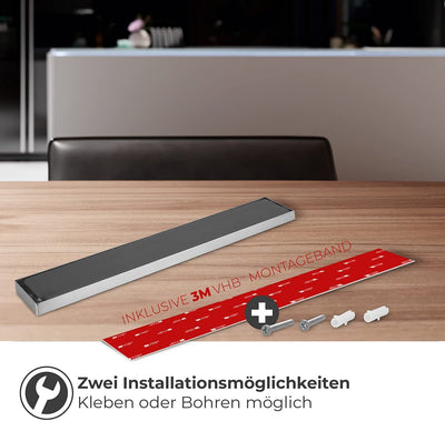 Professional kitchen magnetic strip without drilling for knife 40cm made of high -quality stainless steel