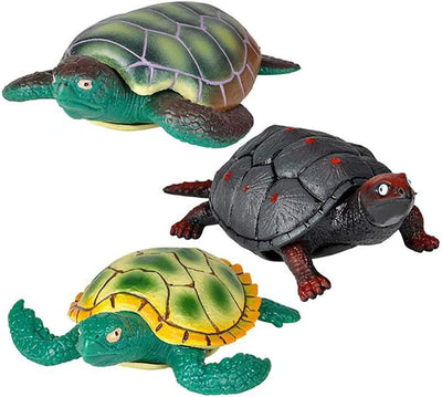 Kicko 4.5 Inch Stretch Turtle - 12 Rubbery Bony Animal Toy - Easter Basket Fillers, Pinata