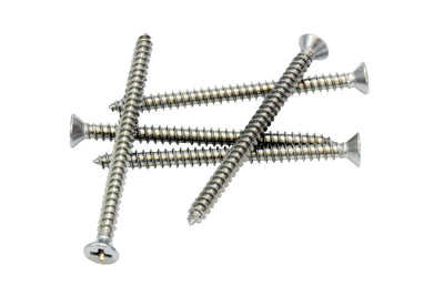 12 X 1-3/4'' Stainless Flat Head Phillips Wood Screw, (25 pc), 18-8 (304) Stainless Steel