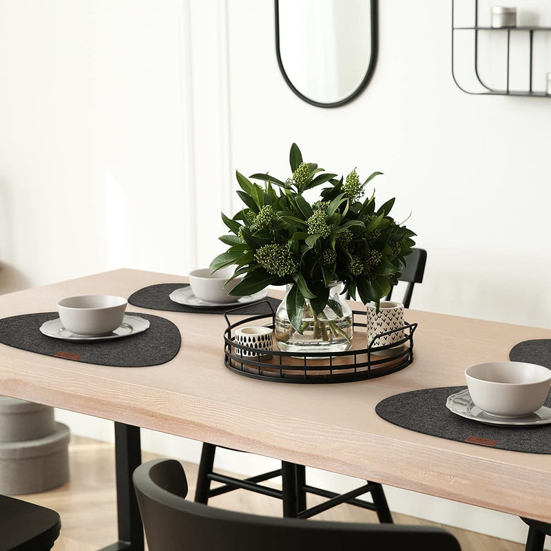 I Designer table set gray from Filz oval i heat -resistant i 4er space set