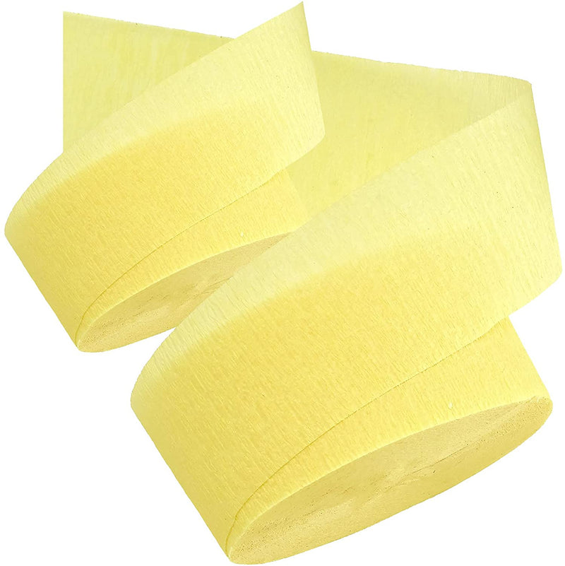 Kicko Light Yellow Streamers - 2 Pack - Crepe Streamers for Kids, Party Favors, Family