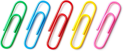 Kicko Jumbo Paper Clips - 500 Pack - Colorful - Assorted Colors and Durable Steel Vinyl