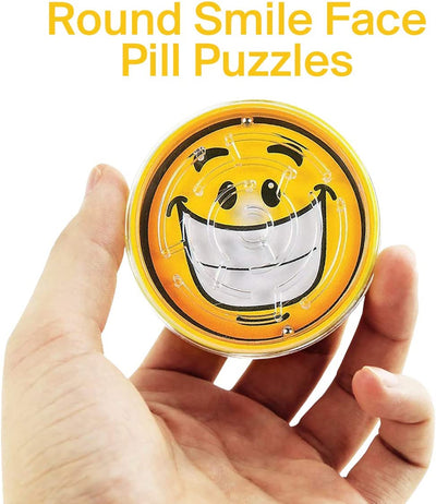 Kicko 8 Pack Expression Face Pill Puzzle Mazes - 2.25 Inches - Different Face Expressions