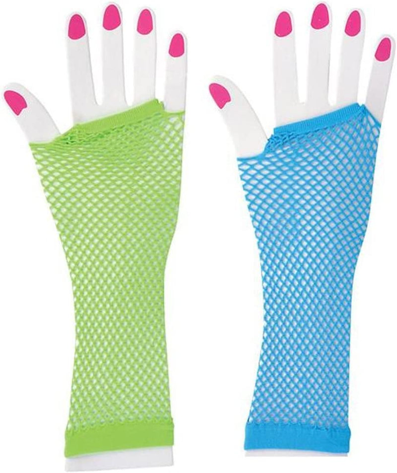 Kicko Pack of 3 Pairs Long Fingerless Fishnet Hand Gloves - 6 Pieces Total of Assorted