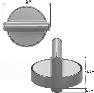 W10594481 Range Replacement Knobs - Stainless Steel Cooker Stove Control knobs (5 Pack)
