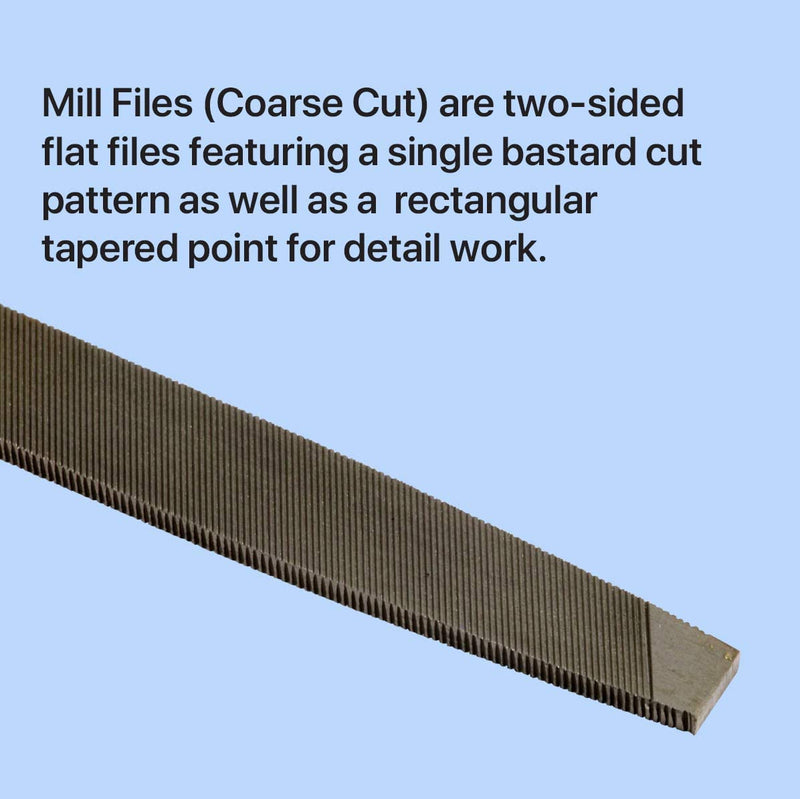 Katzco Coarse Cut Mill File - 1 Pack - 10 Inches - for Metalworking, Grinding, Sanding