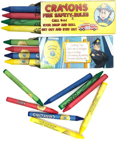 Kicko First Responders Crayon Pack - Firefighter and Police - 3.75 x 1.5 Inches -