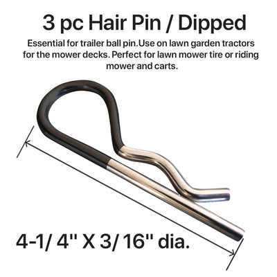 Katzco Trailer Hitch Cotter Pins, Spring Clips - 9 Pack - Dipped Handle Pin Set - 3 Pack