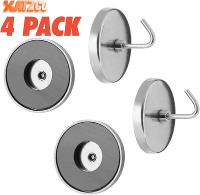 Katzco 2 Inch Magnetic Hooks - Pack Of 2 - Powerful Magnetic Hooks HeavyDuty