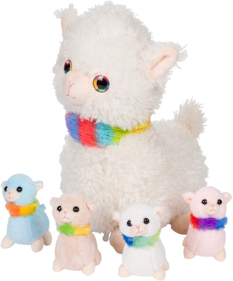 Unicorn Stuffed Animals for Girls Ages 3 4 5 6 7 8 Years; Stuffed Mommy Unicorn with 4