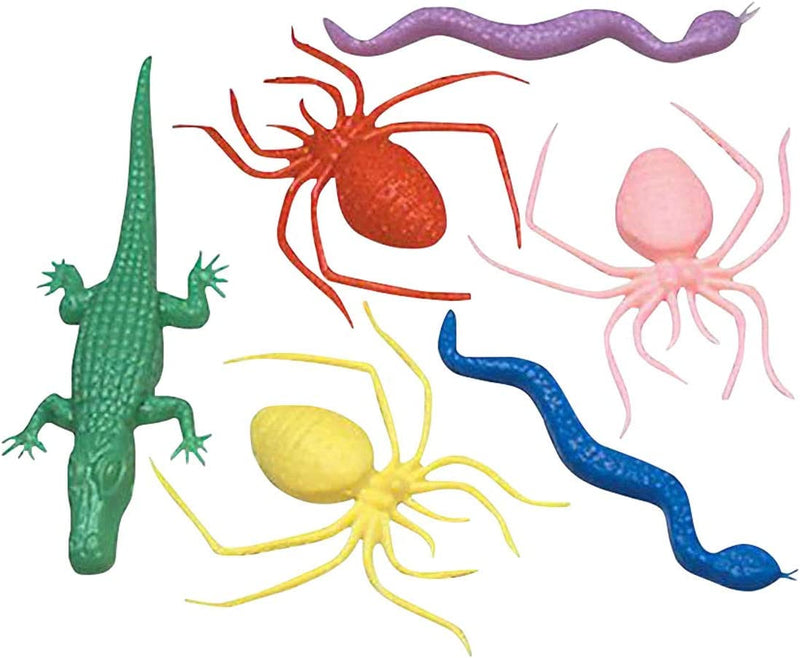 Kicko 4-4.5 Inch Blow Mold Insects and Reptiles - 144 Pieces of Mini Plastic Creatures