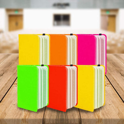 Kicko Neon Notebook - Assorted 3 Inches by 4 Inches Mini Neon Colorful Pocket Notebooks