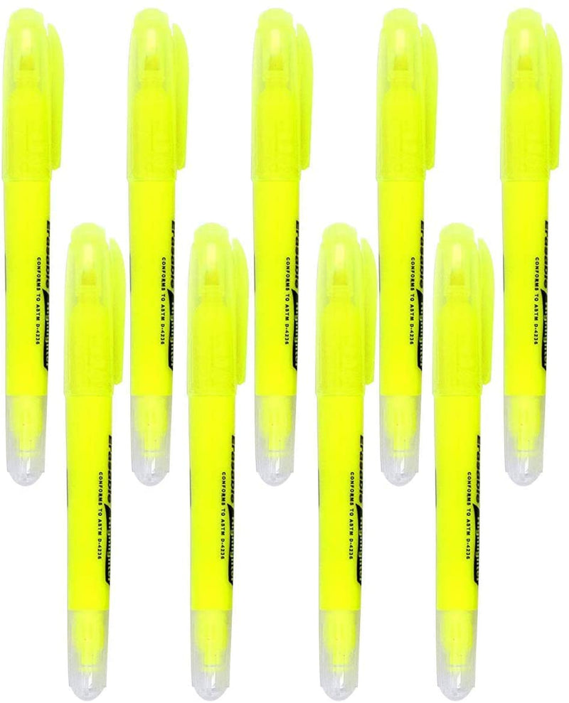 Kicko Erasable Yellow Highlighter - 9 Pack - 5.5 Inch - Highlighting Markers for School