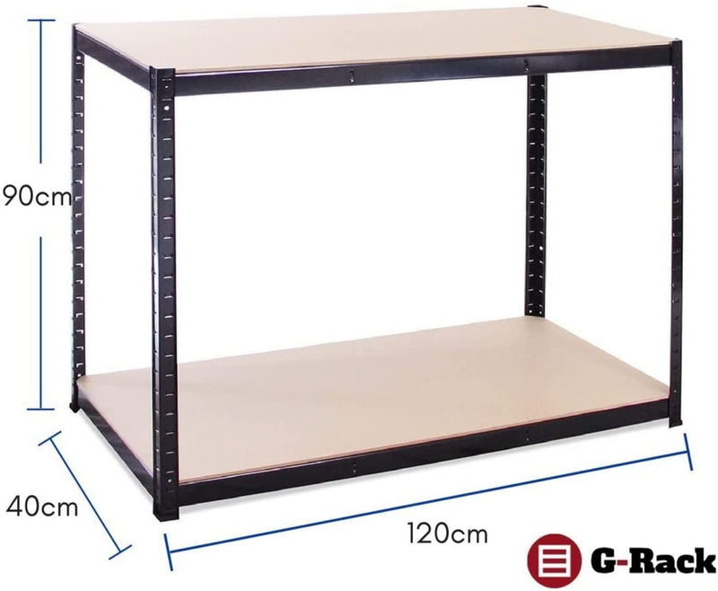 Garage workbench shelf 90 x 120 x 60cm heavy -duty shelf for storage black 2