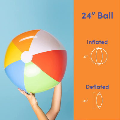 Top Race Giant Inflatable Large Beach Balls 24 inch Huge Pool Ball | Beach Summer Parties