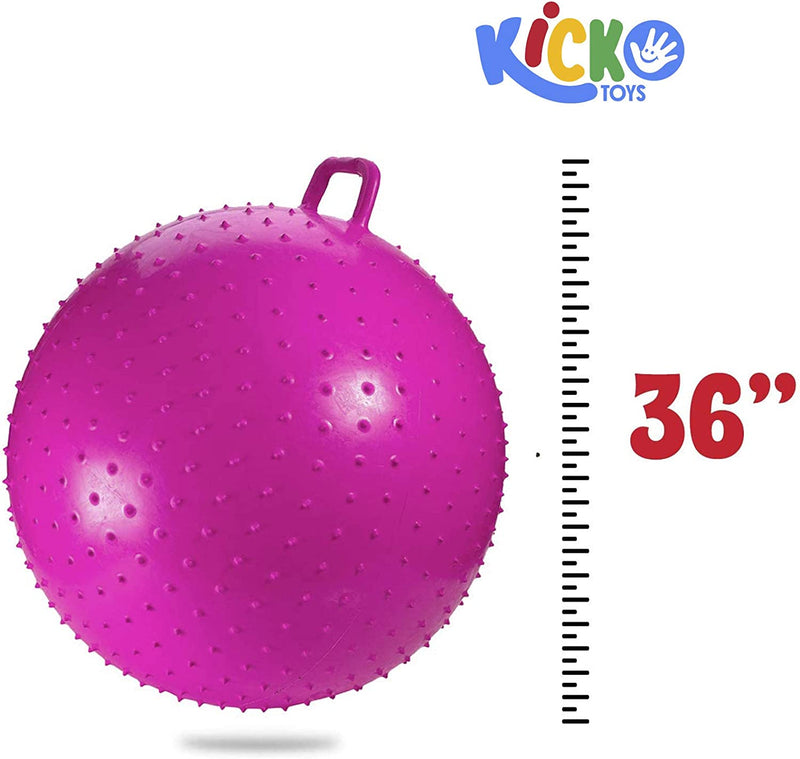 Kicko 1 Bouncy Knobby Ball with Handles 36 Inches Tall - 3 Feet High When Inflated -