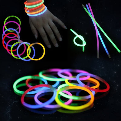 Kicko Glow Sticks Bracelets Wrist Bands, 50 Lumi Sticks with 50 Connectors in a Compact