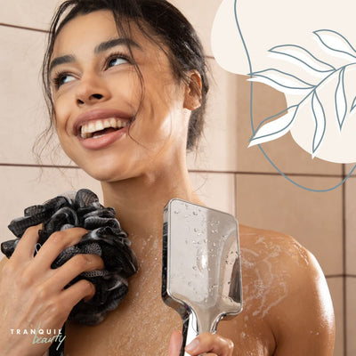 Bathing sponge 4 -pack luxury shower sponge black peeling glove peeling