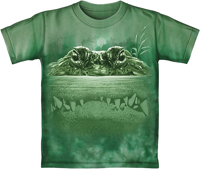 Gator Lurking Green Tie-Dye Adult Tee Shirt (Adult Medium