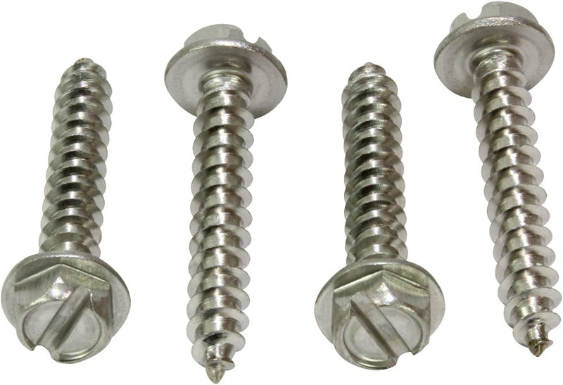 8 X 1-1/2" Stainless Slotted Hex Washer Head Screw, (100 pc), 18-8 (304) Stainless Steel