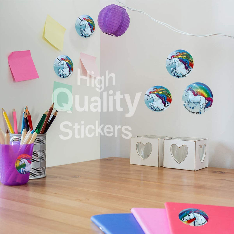 Kicko Unicorn Sticker Rolls - 1.5 Inch - for Kids, Party Favors, Stocking Stuffers