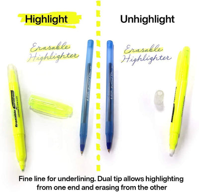 Kicko Erasable Yellow Highlighter - 9 Pack - 5.5 Inch - Highlighting Markers for School
