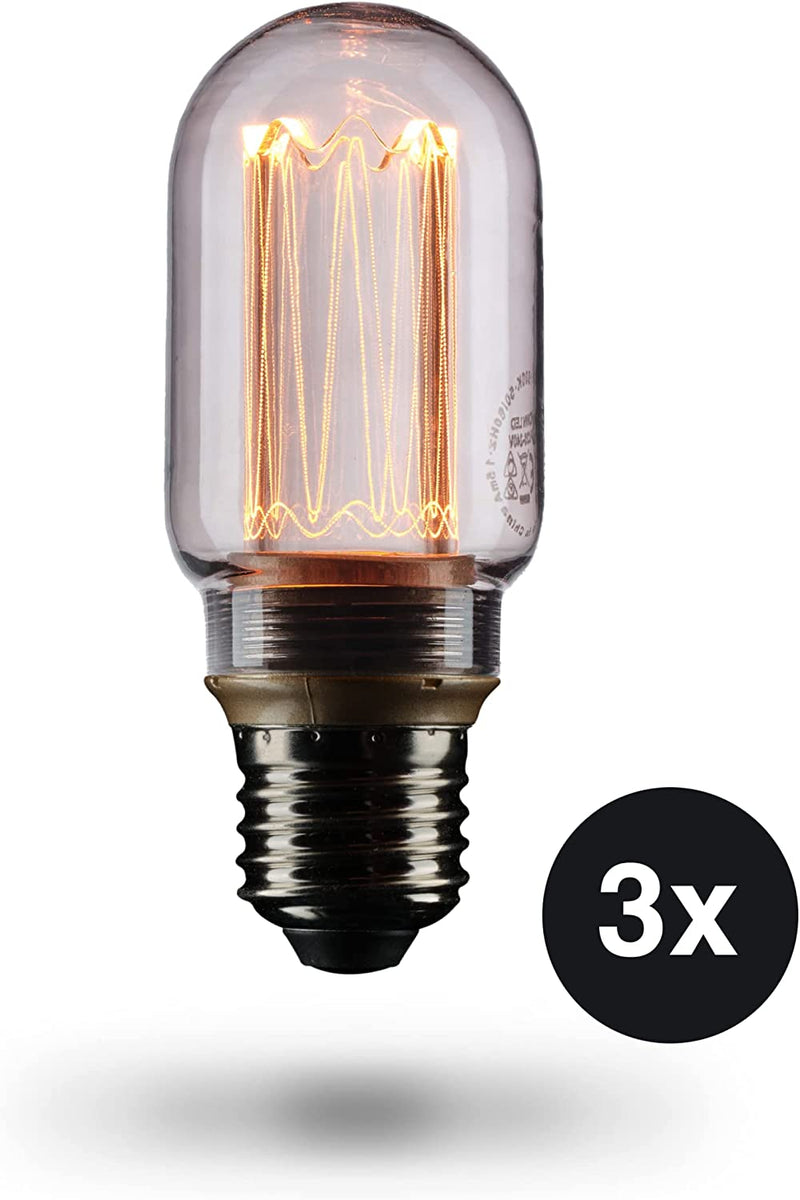 3x Smoky Edison Illusion Filament lightbear E27 version Dimmbar 35w 1800k