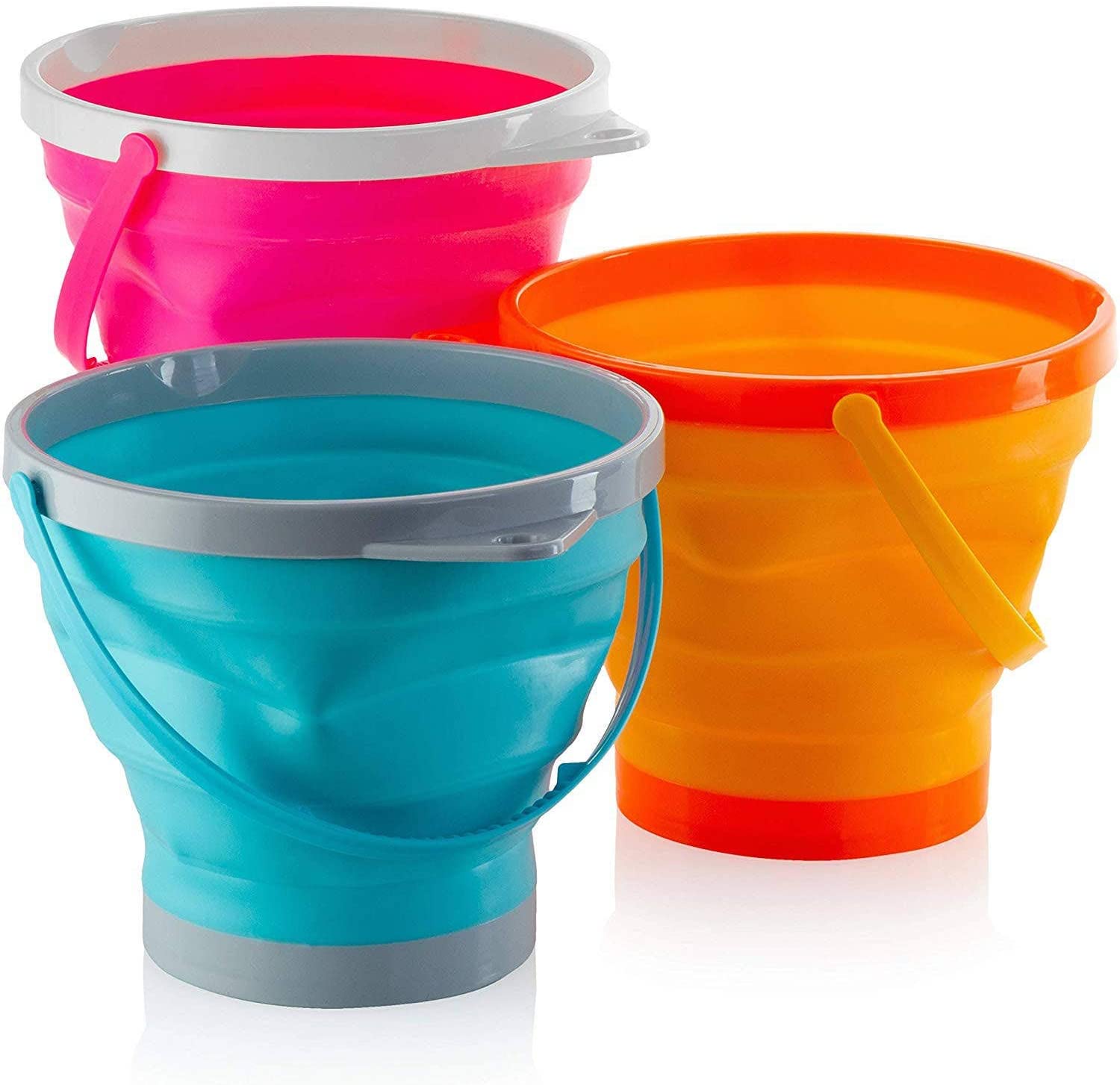Large Foldable Pail Bucket Collapsible Buckets Multi Purpose For Beach, Camping Gear