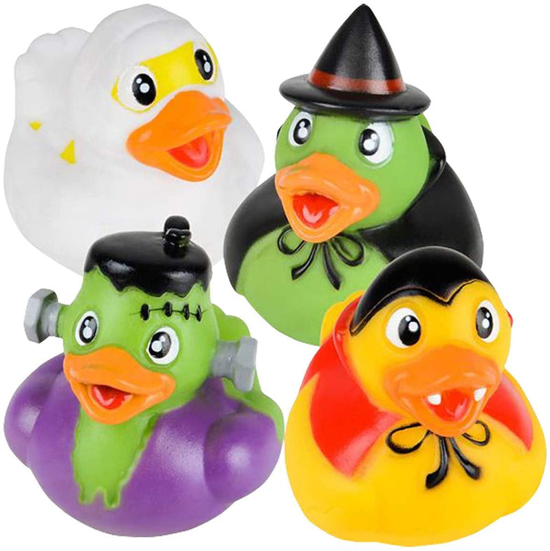 Kicko Halloween Monster Rubber Duckies - 2 Inch Assorted Spooky Ducks, Set