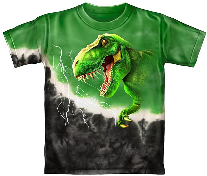 T-Rex Green Tie-Dye Adult Tee Shirt (Adult XL