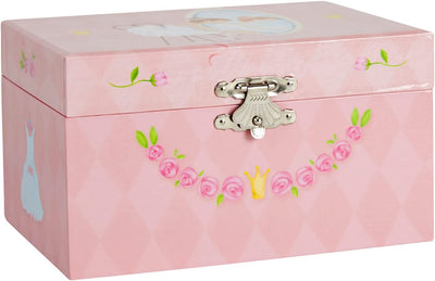 Jewelkeeper Girl's Musical Jewelry Storage Box with Ballerina and Roses Design, Swan Lake