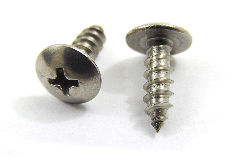 10 X 3/8" Stainless Truss Head Phillips Wood Screw (100pc) 18-8 (304) Stainless Steel