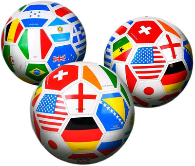 Kicko Flag Soccer Ball - Pack of 3 9 Inch Ball with International Country Flags Print