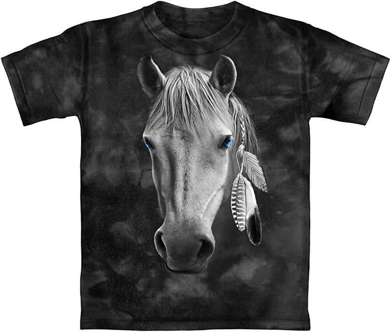Dawhud Direct Horse Tie-Dye Youth Tee Shirt (Medium 8/10