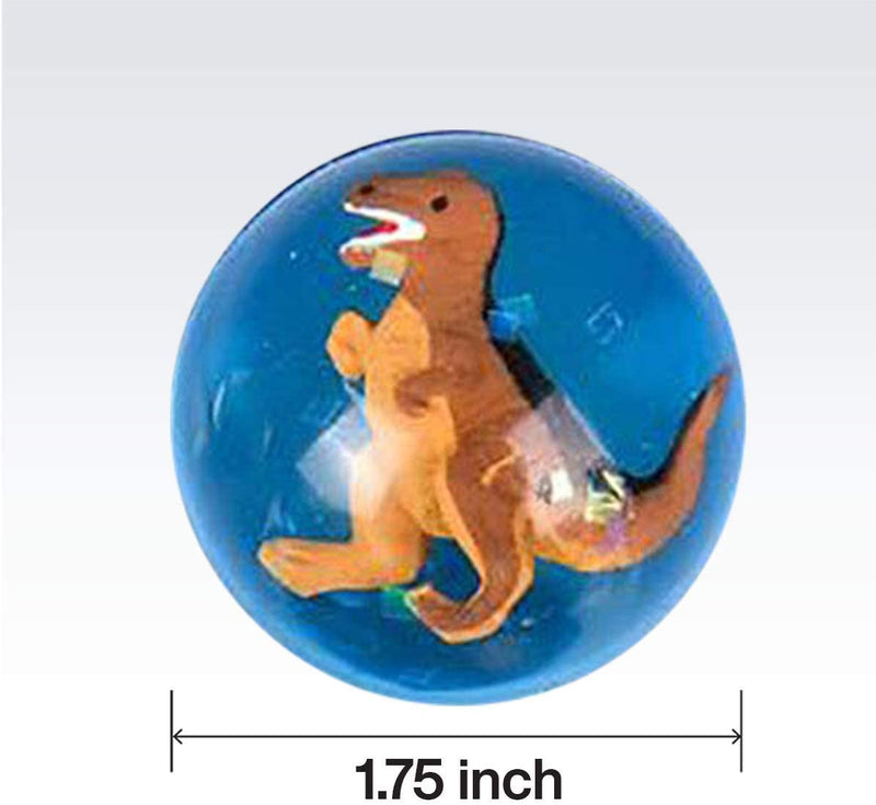Kicko 1.75 Inch Dinosaur Hi-Bounce Balls - Set of 12 Dino-Filled Multicolor High Bouncing