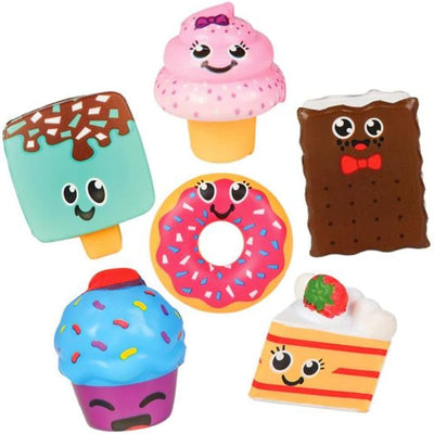 Kicko 3 Inch Slow Rising Assorted Dessert Squishies - 6 pc Medium Sized Scented Sweets