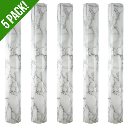 Adhesive Craft Vinyl Roll | Marble, Bamboo, Wood Grain | Various Sizes & Designs (White