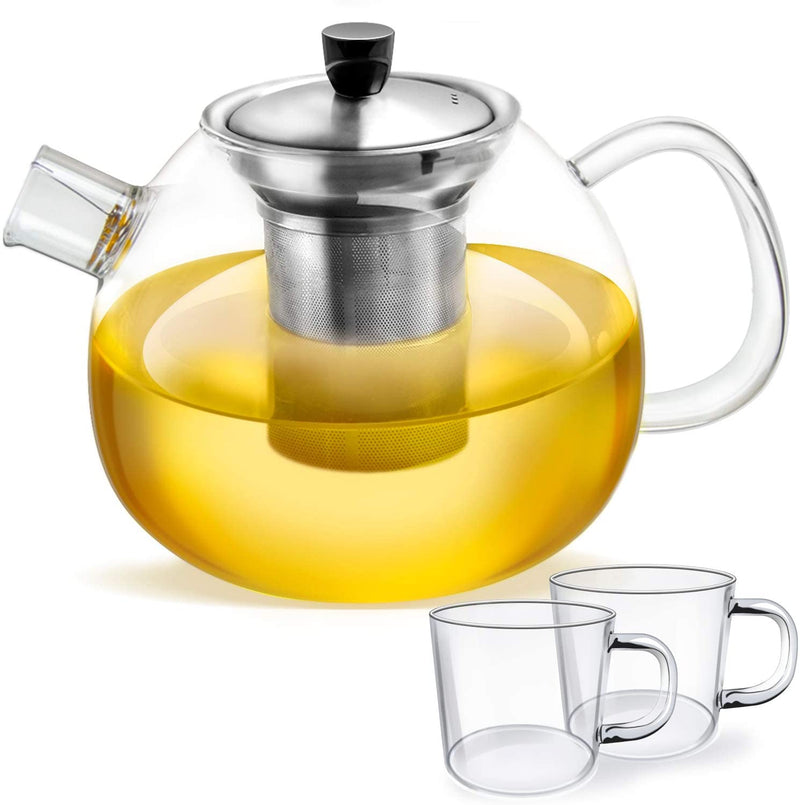 Teapot made of glass 1200 ml frame volume of removable stainless steel filters