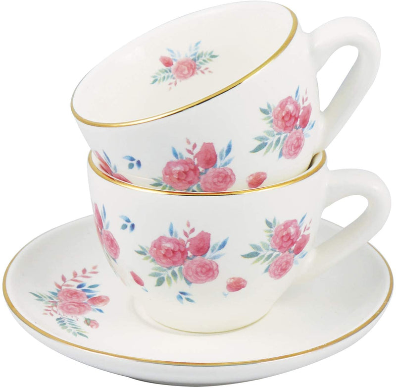 Porcelain tea service for little girls with pink picnic basket children&