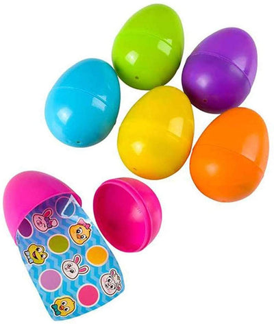 Kicko Assorted Plastic Surprise Filled Eggs - 6 Pack - with Set of Mini Colorful Surprise