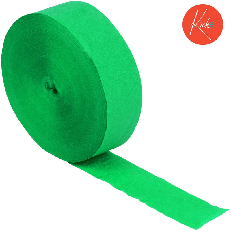 Kicko Emerald Green Crepe Streamers - 1000 Feet x 1.75 Inches - 2 Pack of Streamer Rolls